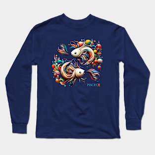 Mystical Pisces Zodiac Sign Long Sleeve T-Shirt